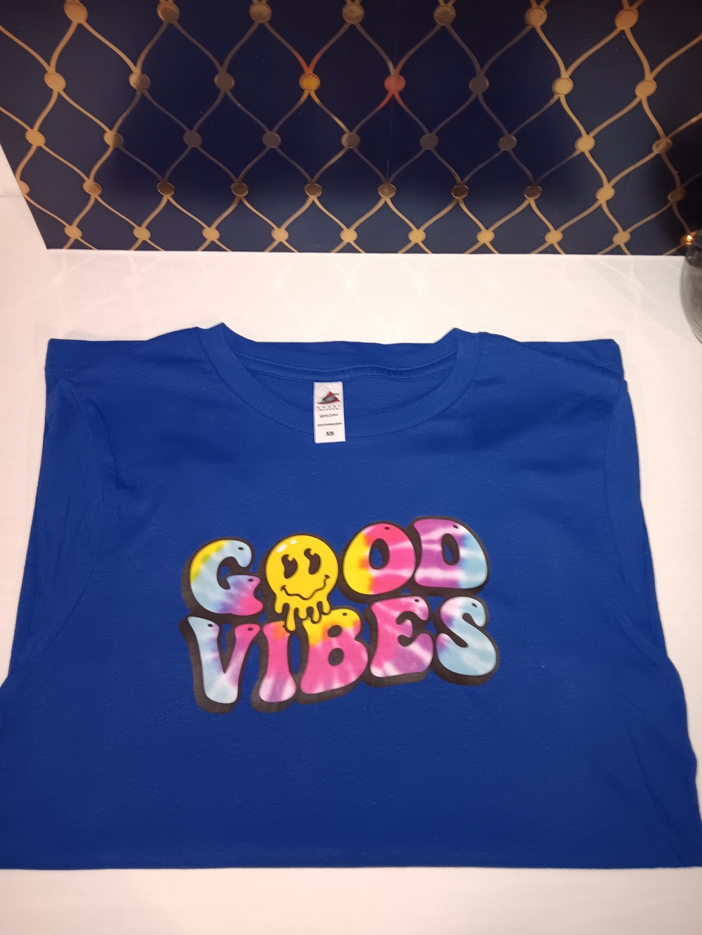 Brand NEW! Men's Royal Blue Good Vibes Graphic Tee